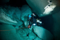 My Dive Buddy reeling back the line in Weebubbie Cave
Nullarbor Australia
 